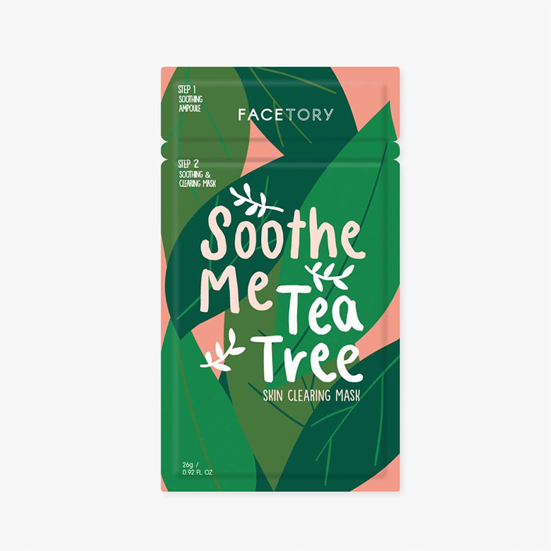 Soothe-Me-Tea-Tree-2-Step-Sheet-Mask--Soothing-&-Clearing ماسک ورقهای 2 مرحلهای درخت چای - تصویر 1